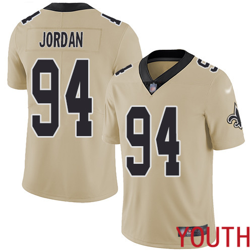 New Orleans Saints Limited Gold Youth Cameron Jordan Jersey NFL Football 94 Inverted Legend Jersey